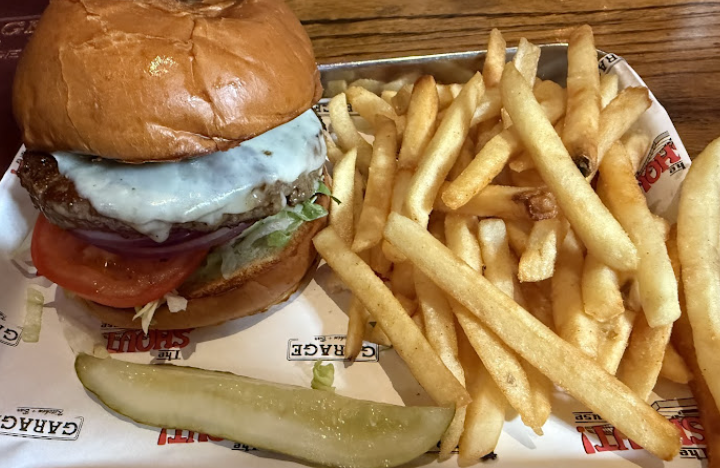 GARAGE Kitchen + Bar signature dishes G-Cali Bacon Ranch WrapG-Bob's BurgerG-Pork Belly Slider